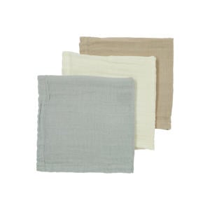 hydrofiele monddoekjes - Offwhite/Light Grey/Sand (set van 3)