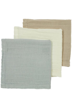 hydrofiele monddoekjes - Offwhite/Light Grey/Sand (set van 3)