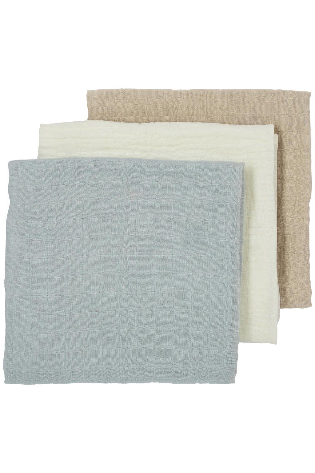 Meyco hydrofiele luier - Uni - Offwhite/Light Grey/Sand 70x70cm (set van 3)