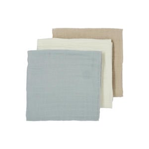 hydrofiele luier - Uni - Offwhite/Light Grey/Sand 70x70cm (set van 3)