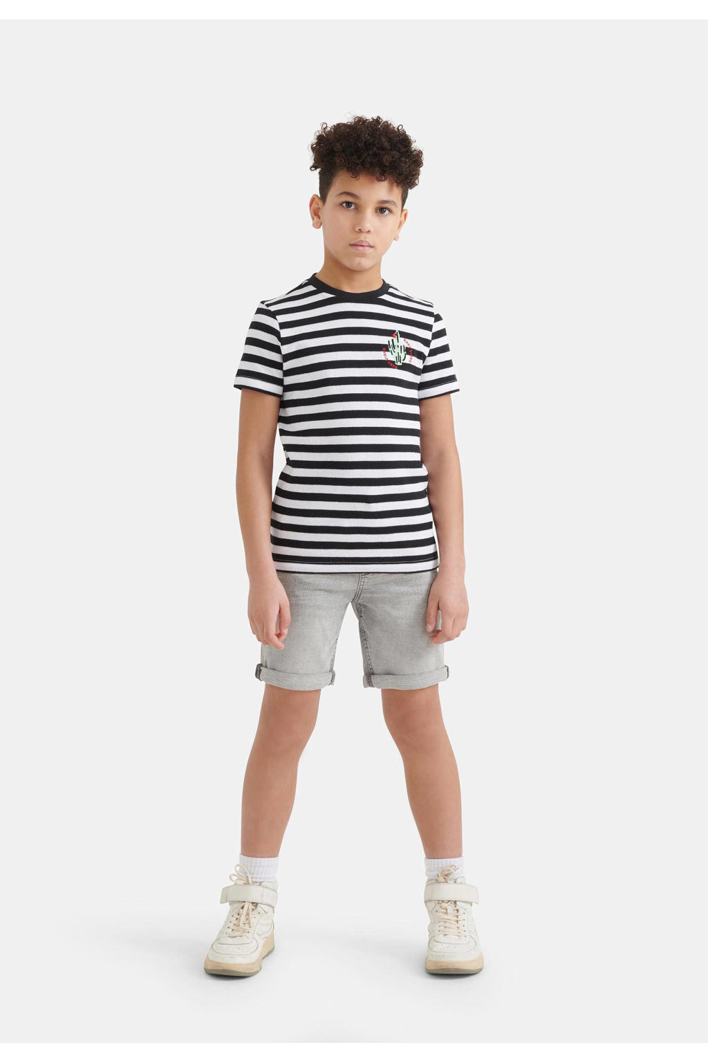 Shoeby gestreept Tshirt zwart/wit wehkamp