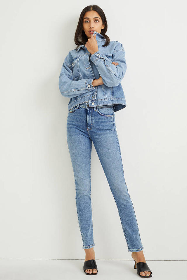 afstuderen Interessant Systematisch C&A high waist slim fit jeans light blue denim | wehkamp