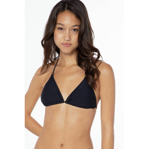 Protest voorgevormde triangel bikinitop MIXTIMARU met ribstructuur zwart afbeelding