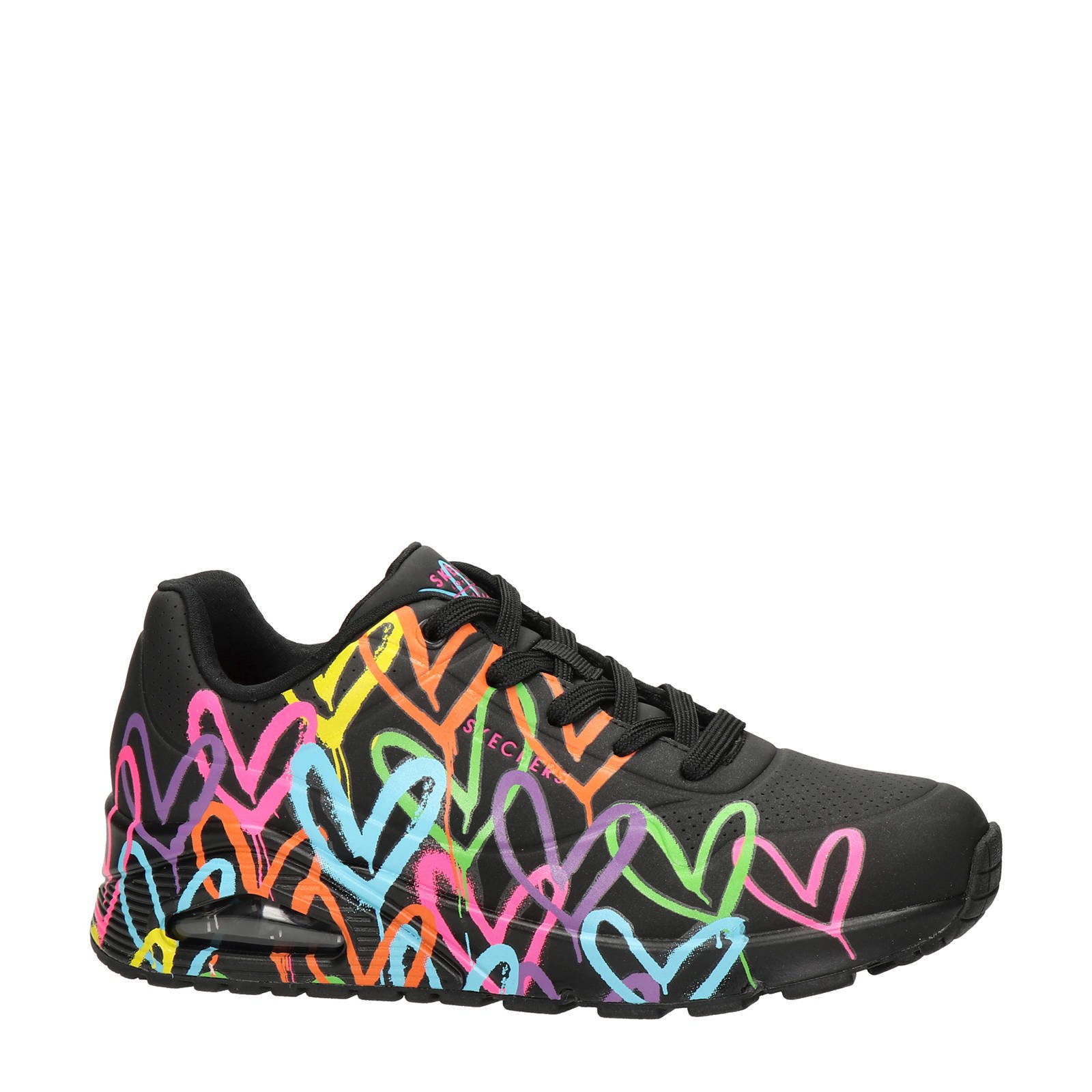 Skechers Uno Love sneakers zwart multi wehkamp