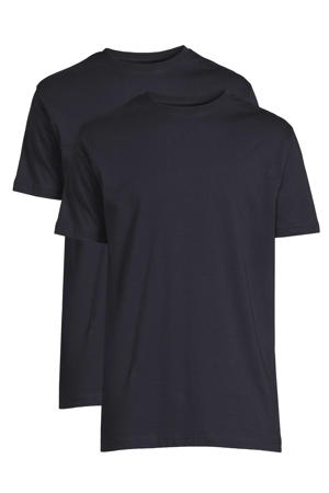 regular fit T-shirt navy (set van 2)