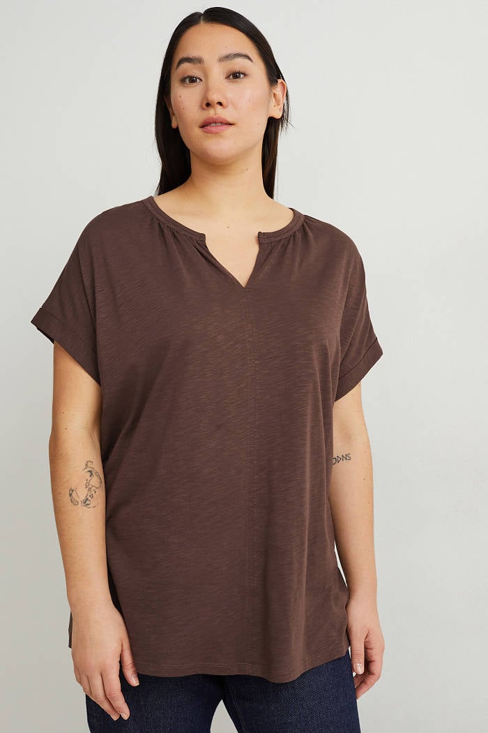 Donkerbruin shirt dames new arrivals