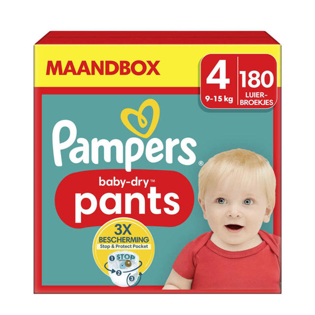 Oraal Caius Let op Pampers Baby-Dry Pants Maat 4 (9-15kg) - 180 luierbroekjes maandbox |  wehkamp