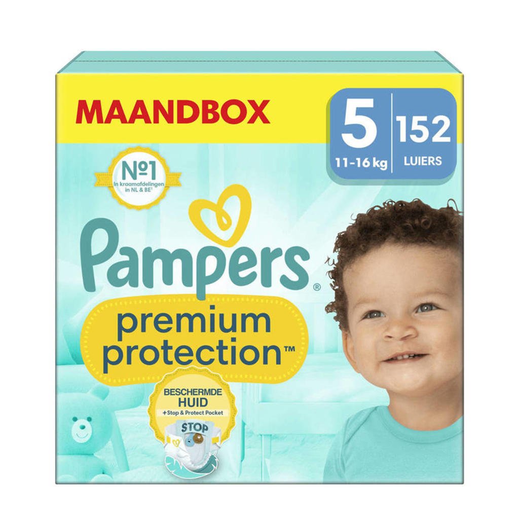 Pampers Premium Protection Maat 5 (11kg-16kg) - 152 luiers maandbox