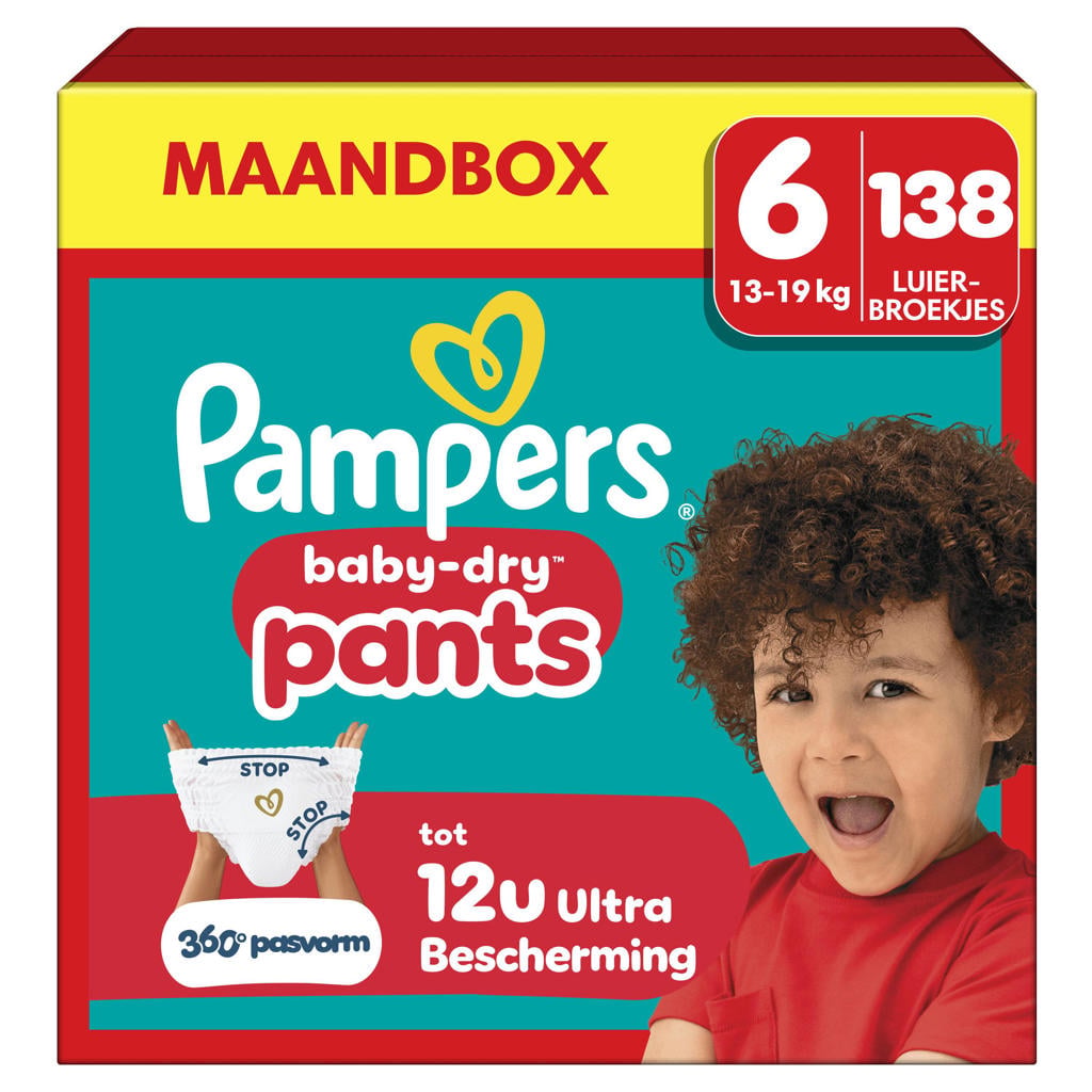 Pampers Baby-Dry Pants Maat 6 maandbox - 138 luierbroekjes - 14kg-19kg