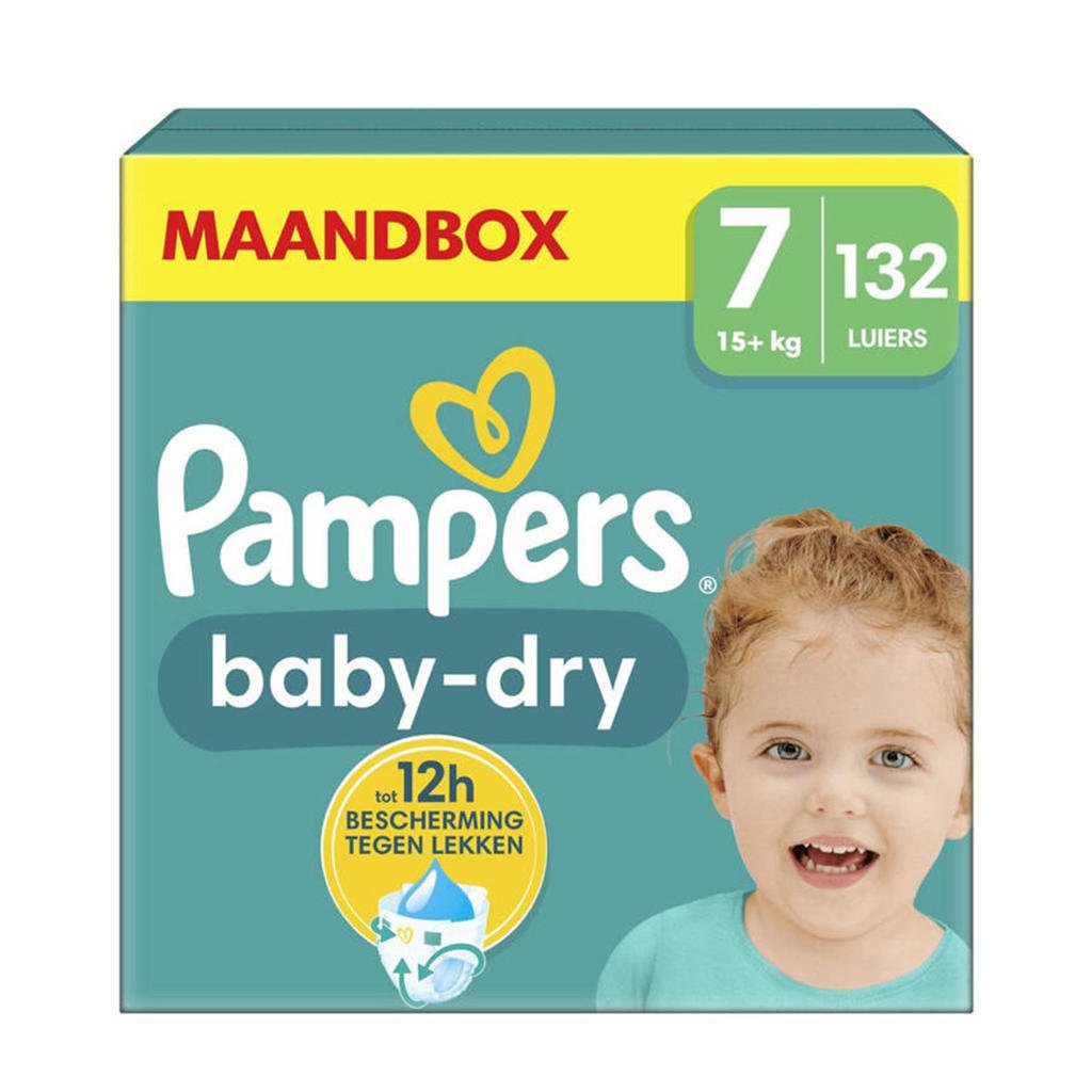 Pampers Baby-Dry Maat 7 (15kg+) - 132 luiers maandbox