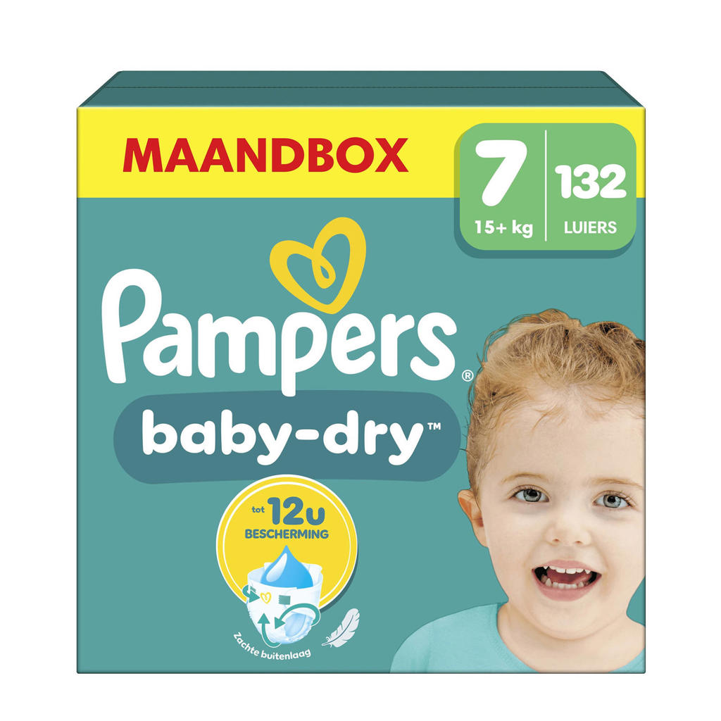 Pampers Baby-Dry Maat 7 maandbox - 132 luiers - 15kg+