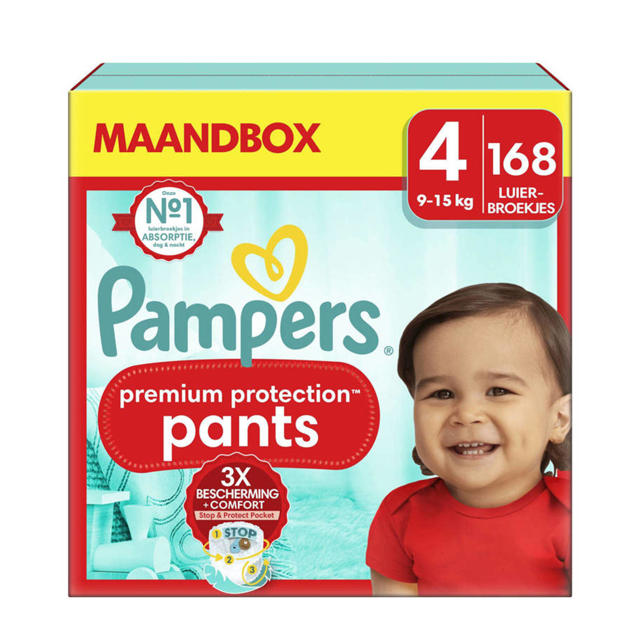 Pampers Premium Protection Pants Maat 4 - 15kg) - 168 luiers maandbox | wehkamp