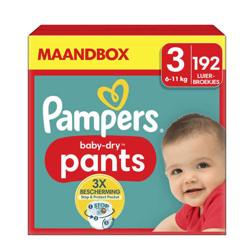 Pampers Baby-Dry Pants Maat 3 (6-11kg) - 192 luierbroekjes maandbox