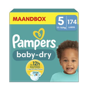 Wehkamp Pampers Baby-Dry Maat 5 (11kg - 16kg) - 174 luiers maandbox aanbieding