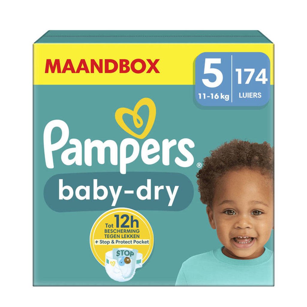 Pampers Baby-Dry Maat 5 maandbox - 174 luiers - 11kg-16kg
