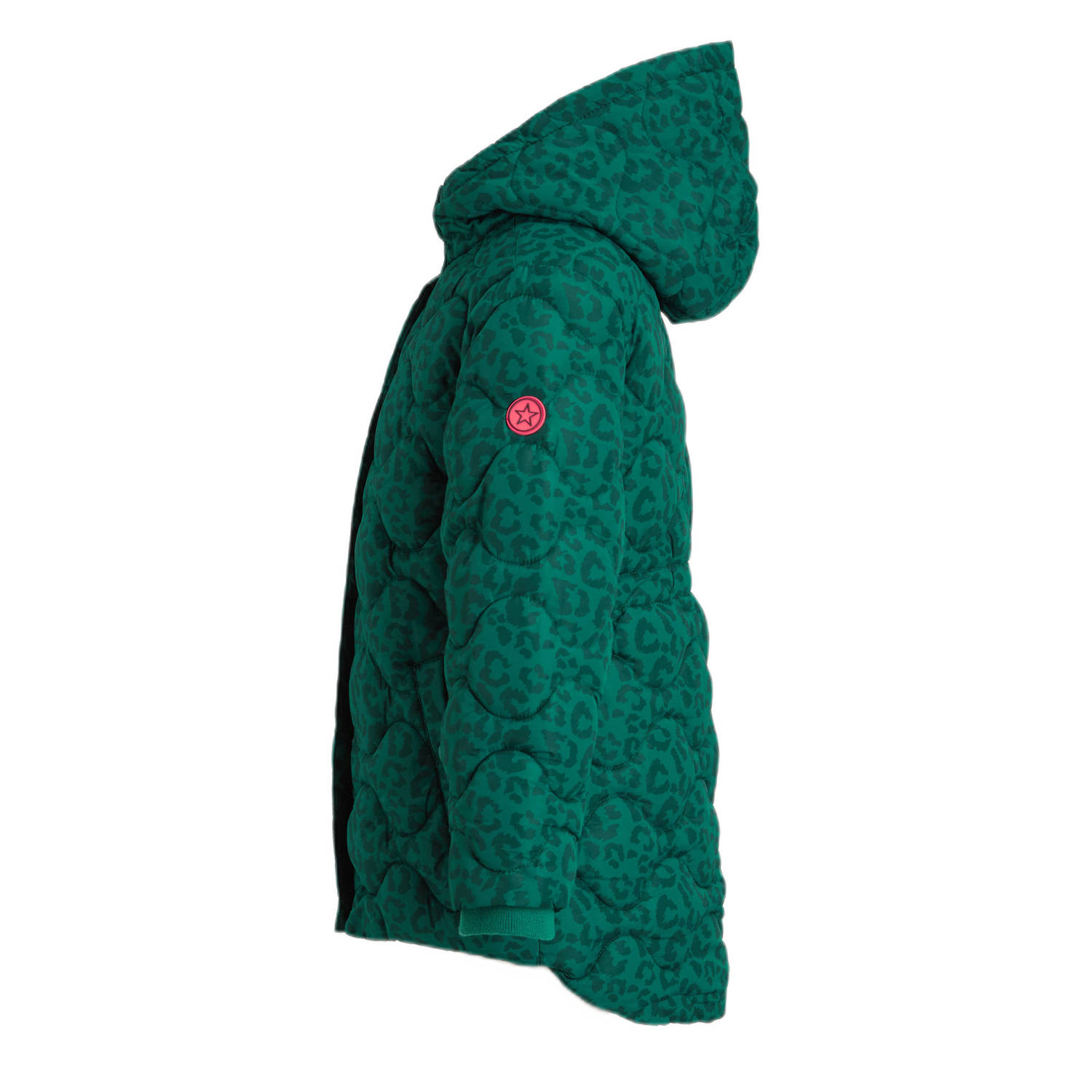 Orange Stars winterjas Natanja met panterprint groen