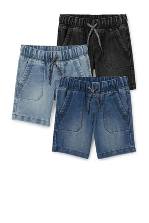straight fit short donkerblauw