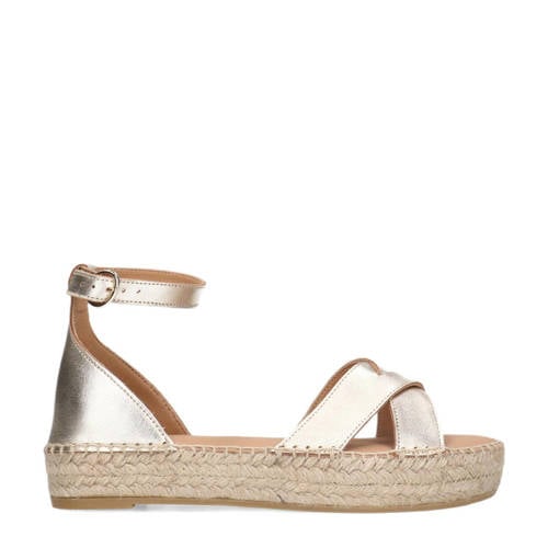 Manfield leren espadrilles goud afbeelding