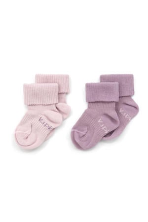 blijf-sokjes - set van 2 pastel violet/roze