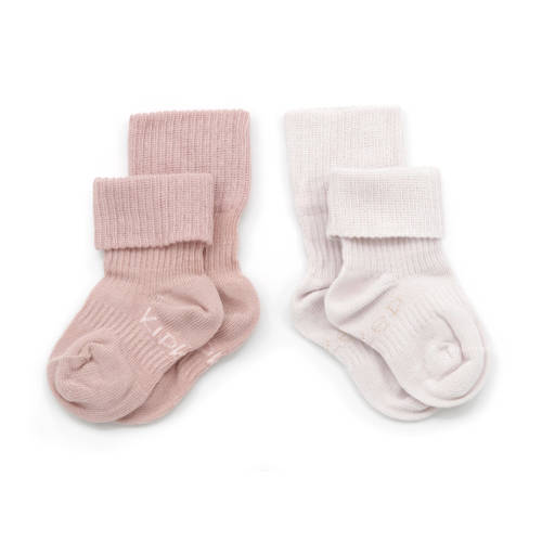 KipKep blijf-sokjes - set van 2 mauve/wit afbeelding