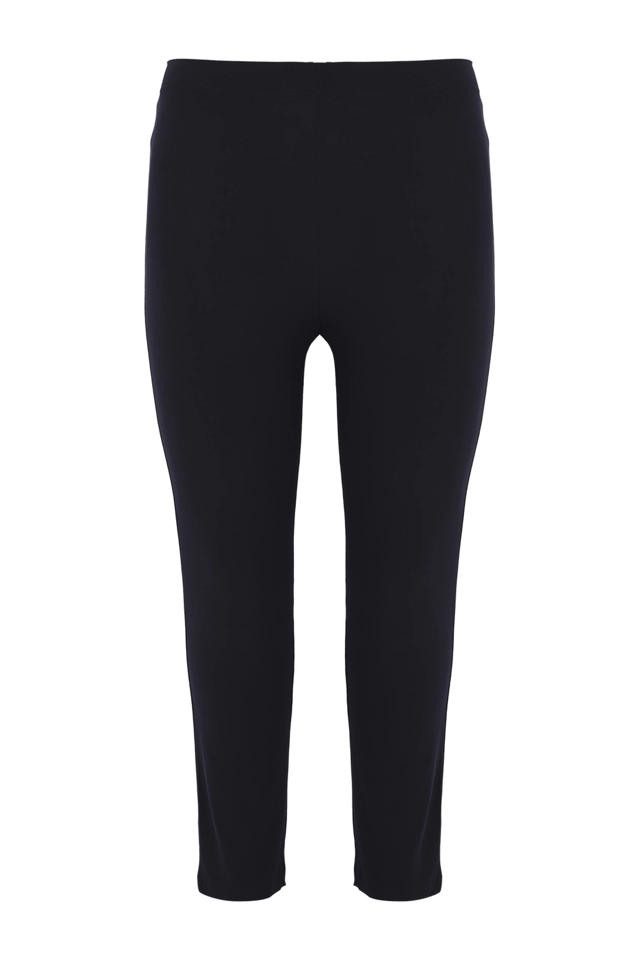YOEK cropped slim fit tregging DOLCE van travelstof donkerblauw