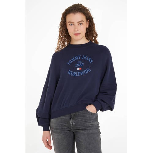 Tommy Jeans sweater met logo blauw