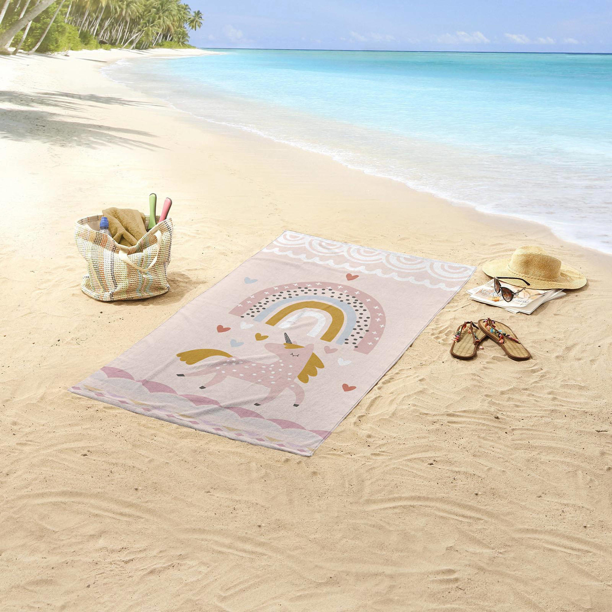 Good Morning kinderstrandlaken (150x75 cm) Roze - Afbeelding 2