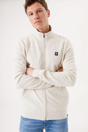 sweatvest met logo cream