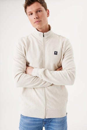 sweatvest met logo cream
