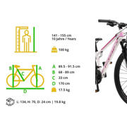 thumbnail: BikeStar hardtail MTB, Sport Hardtail MTB Alu Sport S 26 inch 21 speed wit/roze
