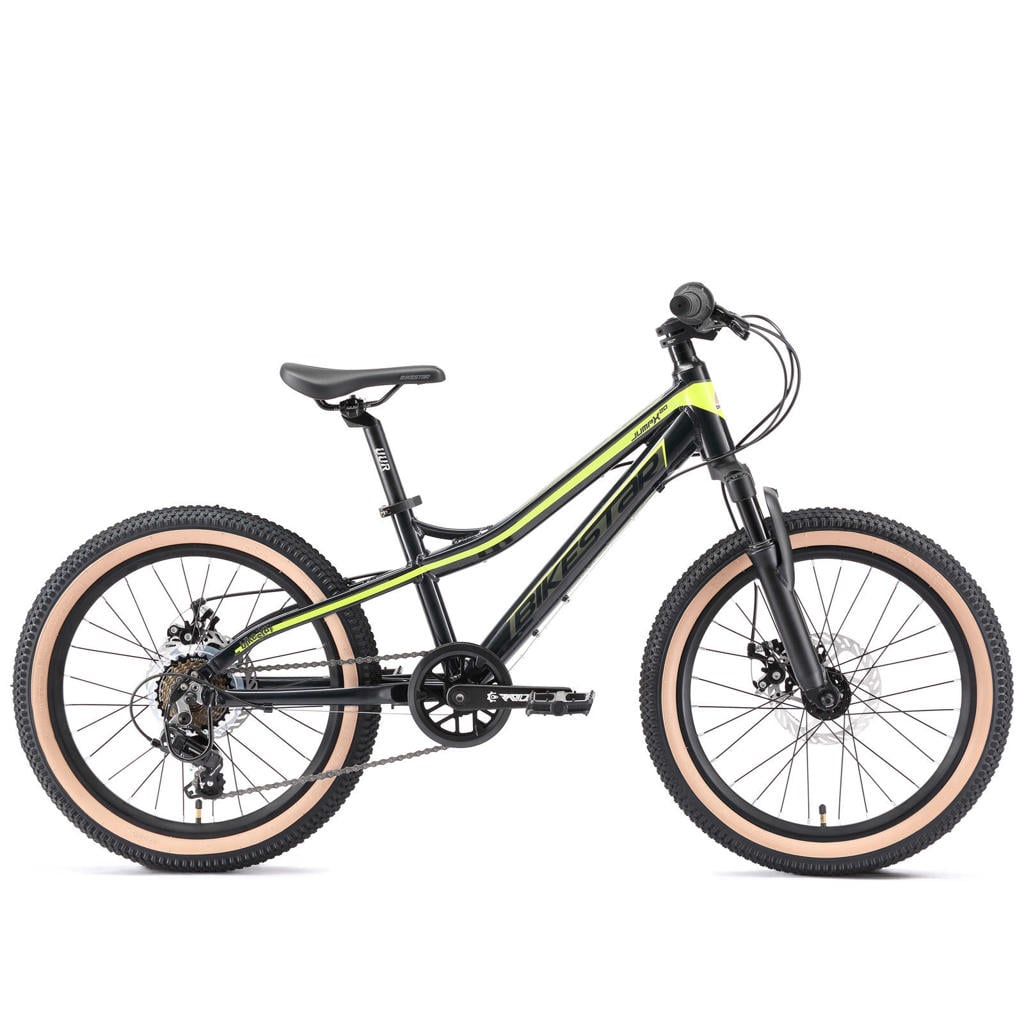 BikeStar MTB kinderfiets 20 inch zwart Bikestar kinderfiets MTB 7speed 20inch zwart/groen