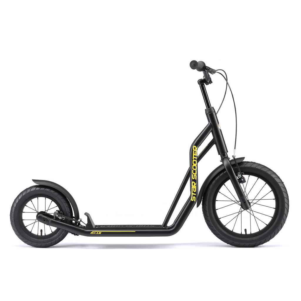 STAR SCOOTER Autoped 16 inch + 12 inch, zwart