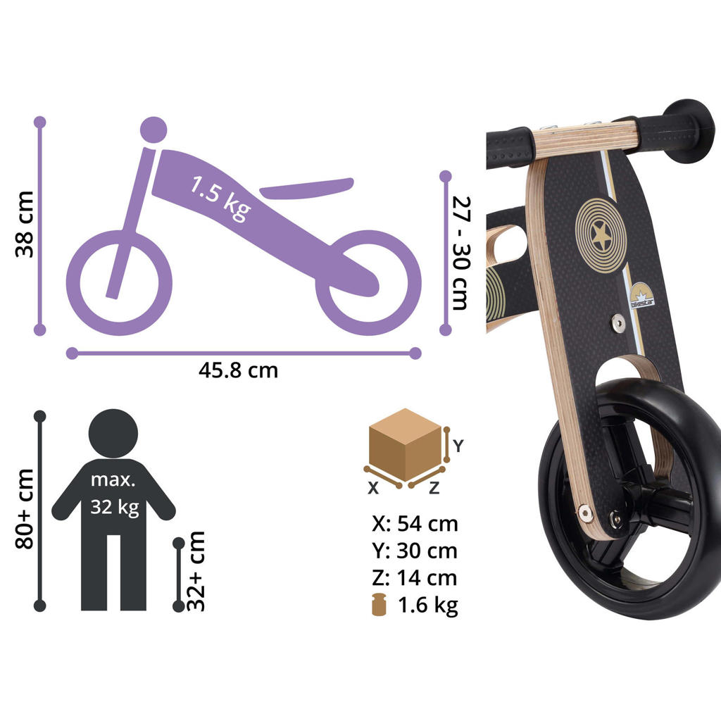 BikeStar mini loopfiets 2 in 1, hout, roze | wehkamp BikeStar mini loopfiets 2 in 1, hout, roze | wehkamp