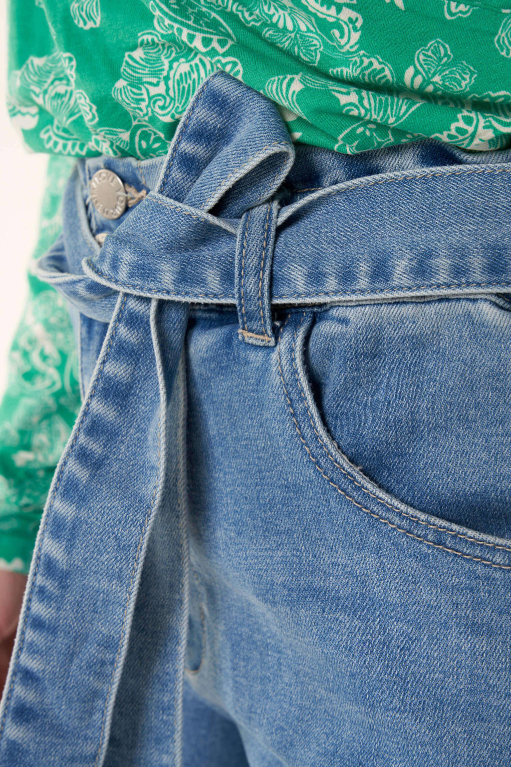 MS Mode slim fit denim short medium blue denim wehkamp