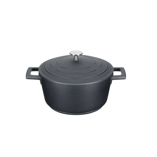 MasterClass gietaluminium braadpan (Ø20 cm) (2,5L) (lichtgewicht) - zwart - Zwart