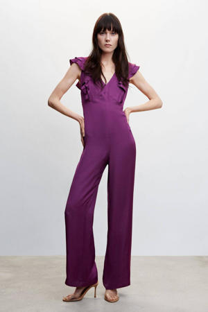 satijnen jumpsuit donkerpaars