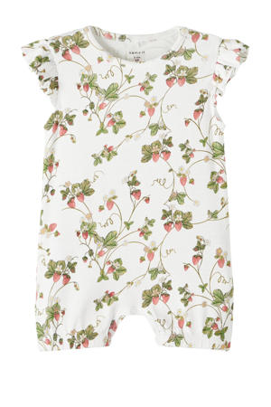 baby boxpak NBFJASCHA met all over print en ruches wit/groen/roze