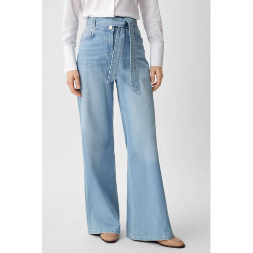 Comma high waist wide leg jeans light blue