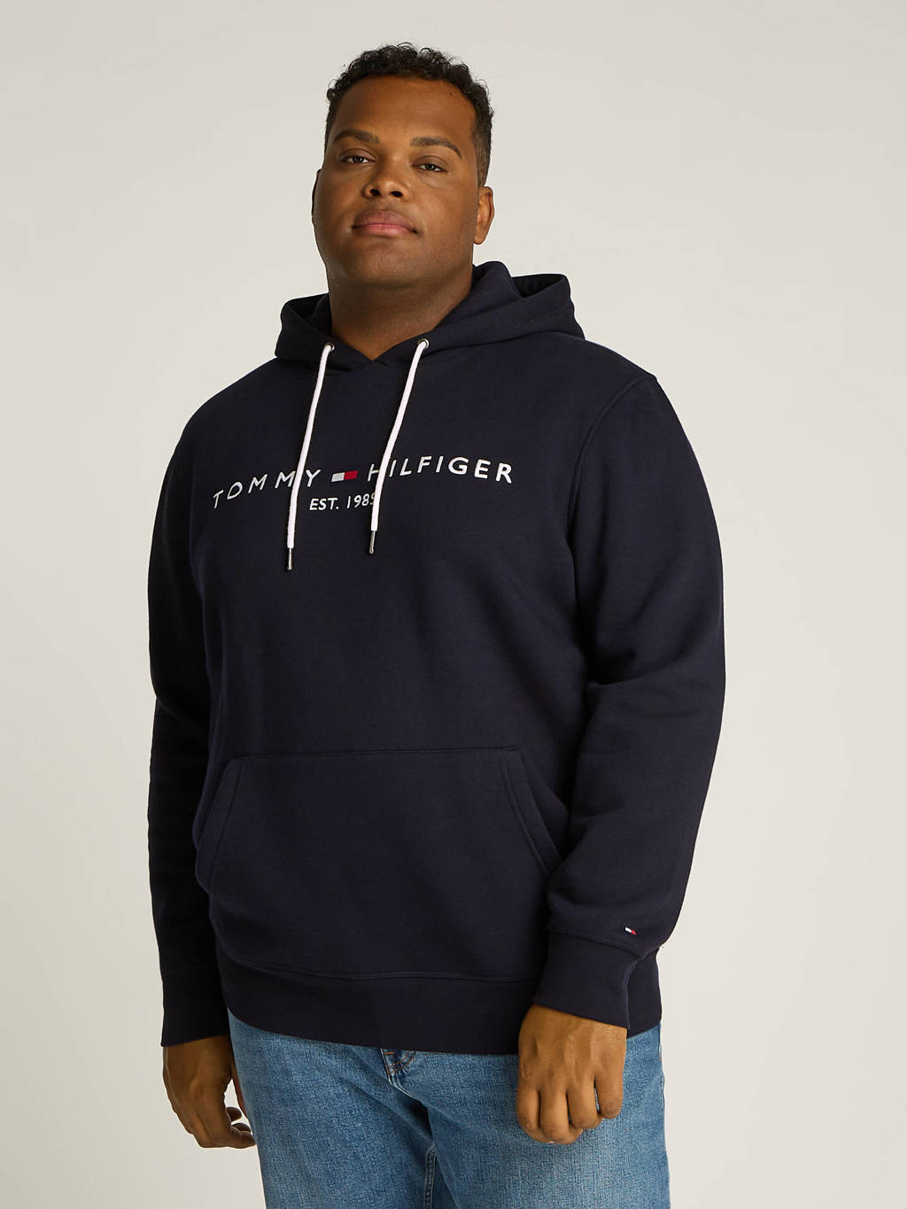 Tommy Hilfiger Big Tall hoodie Plus Size met logo desert sky