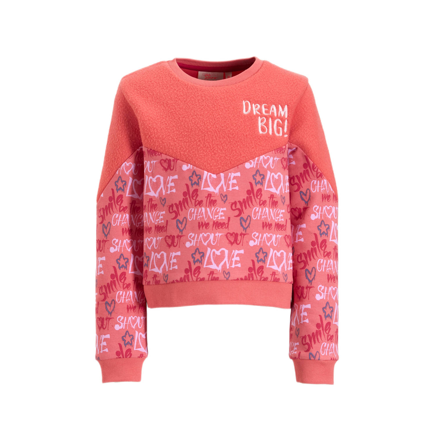 Orange Stars teddy sweater Nicole roze Trui Meisjes Katoen Ronde hals All over print 116
