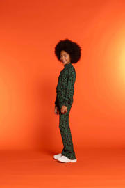 thumbnail: Geisha top met all over print donkergroen/zwart