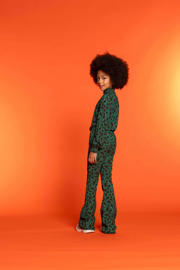 thumbnail: Geisha top met all over print donkergroen/zwart