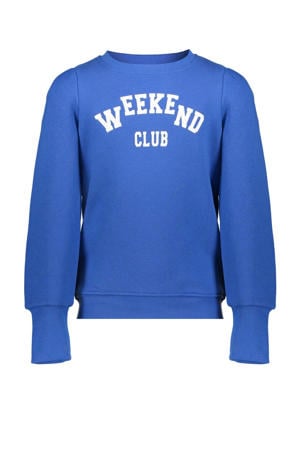 sweater met tekst felblauw/wit