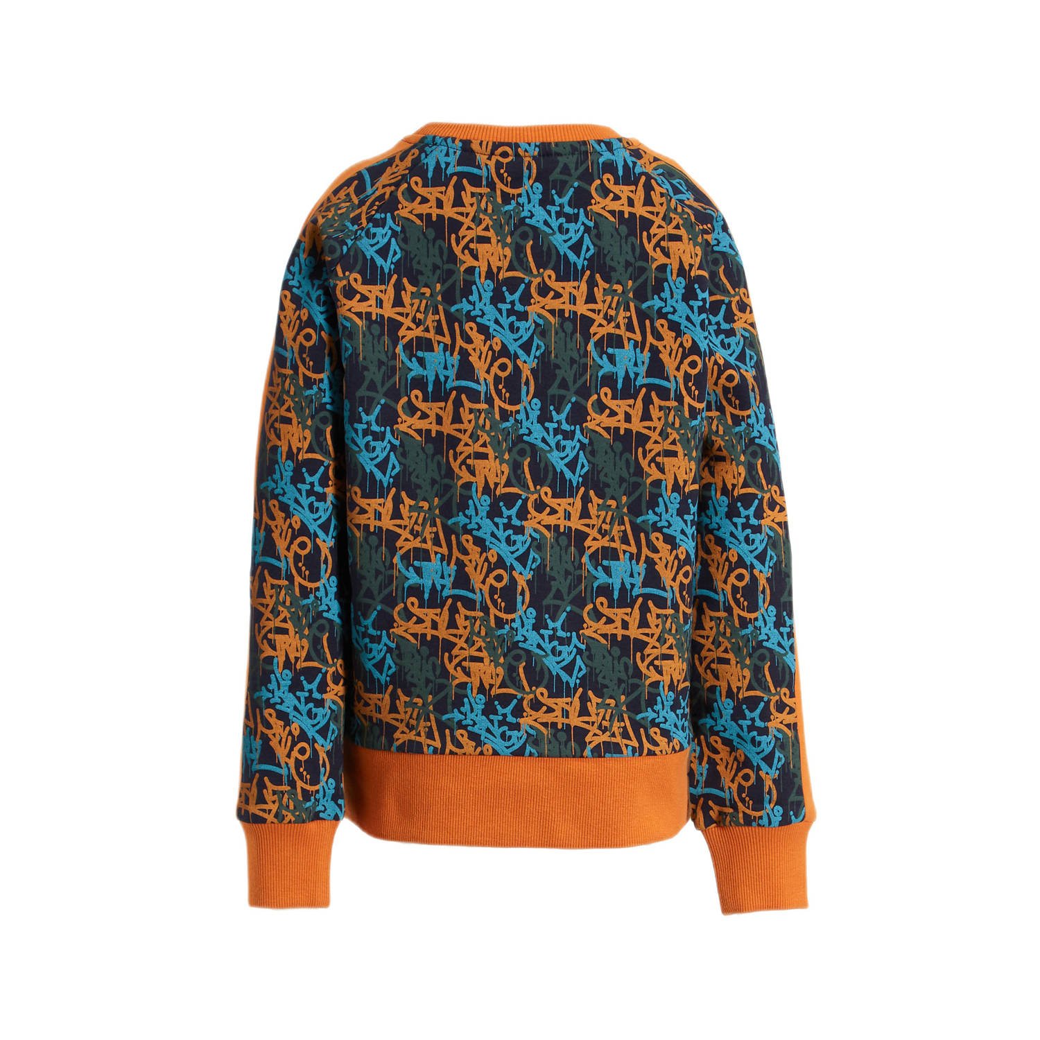 Orange Stars sweater Norman met printopdruk multi