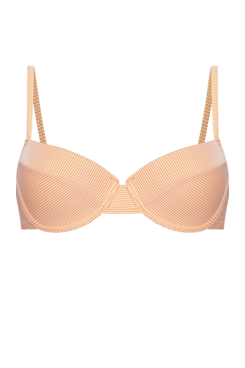Hunkemöller beugel bikinitop Riviera oranje/wit wehkamp