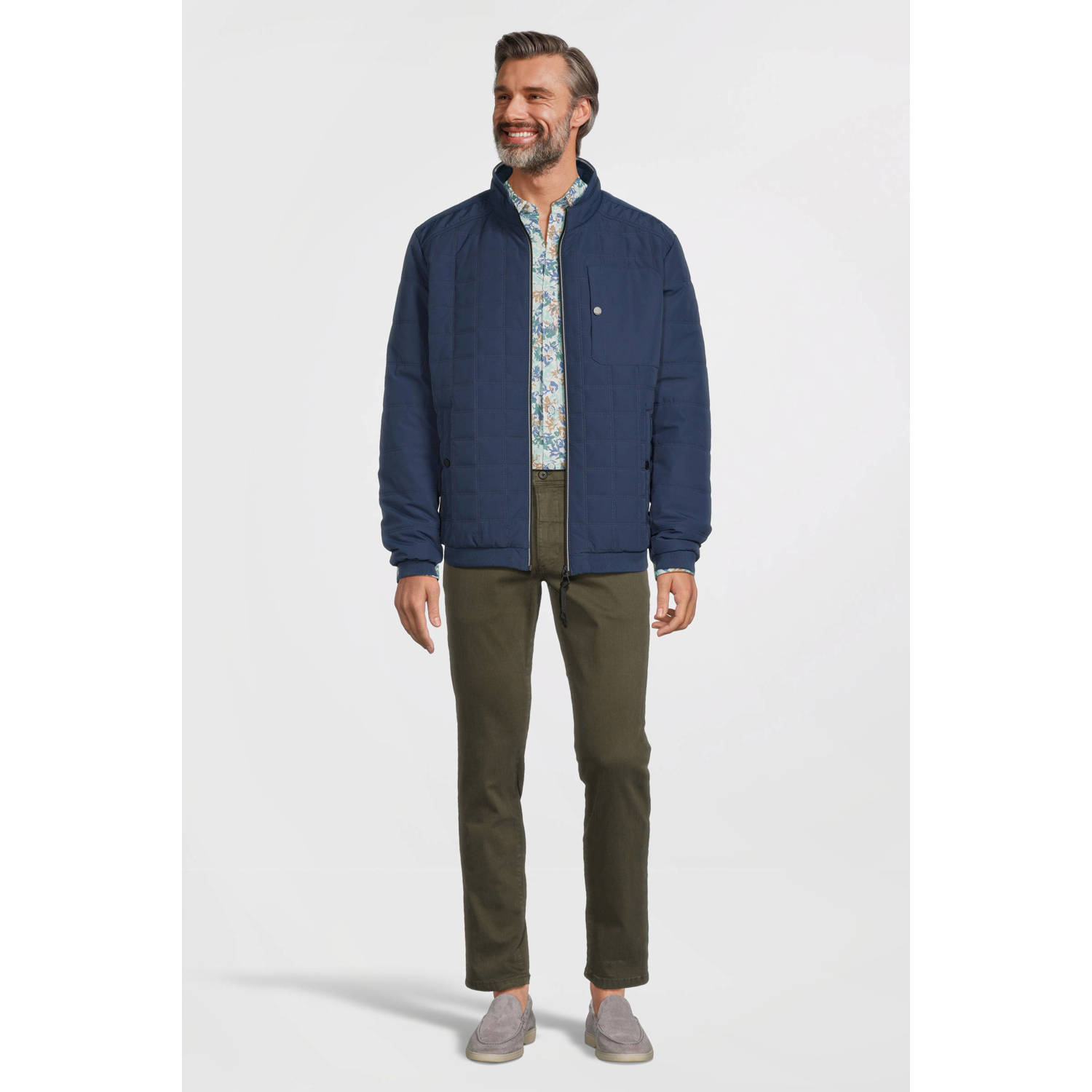LERROS slim fit chino olijfgroen