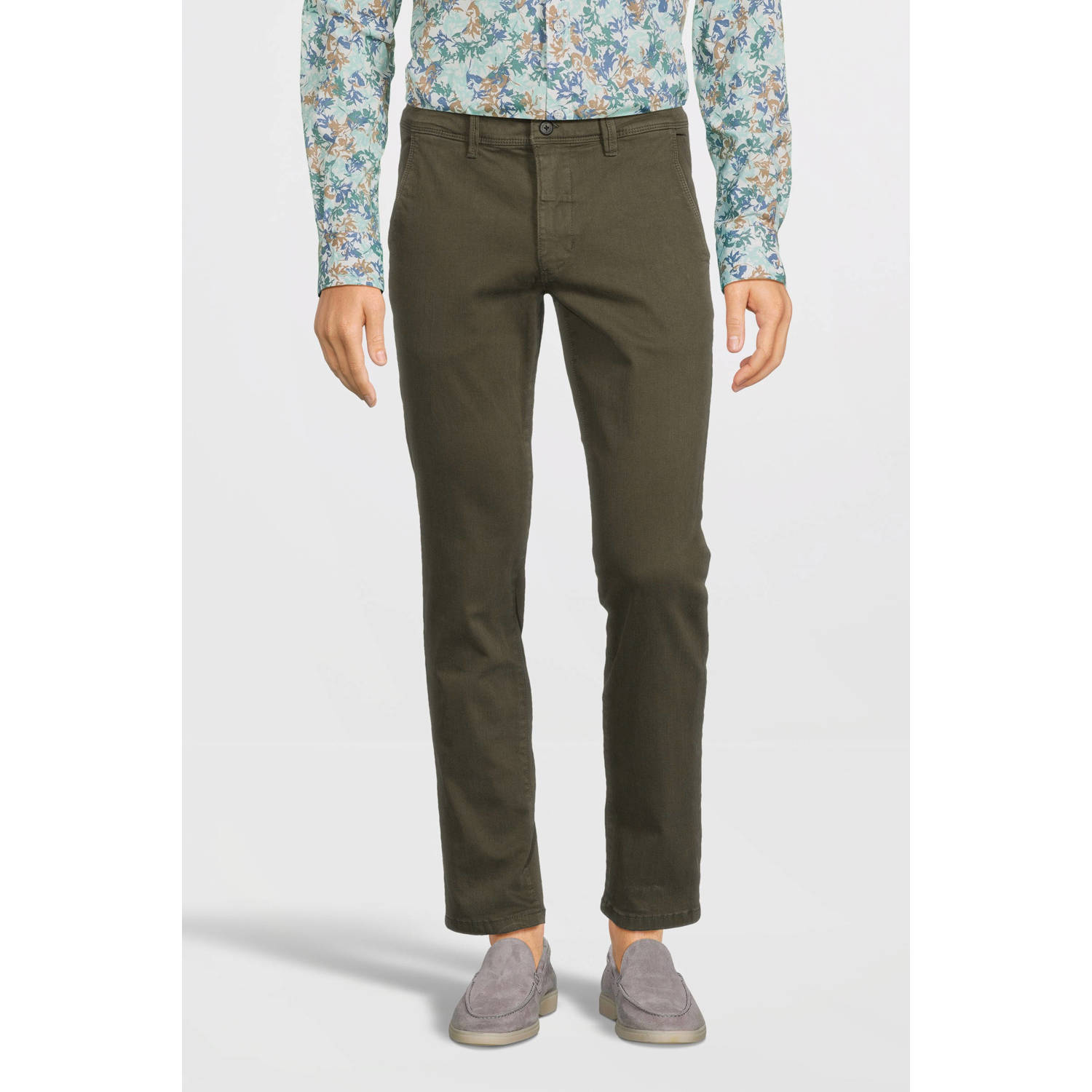 LERROS slim fit chino olijfgroen