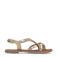 Sacha leren sandalen goud