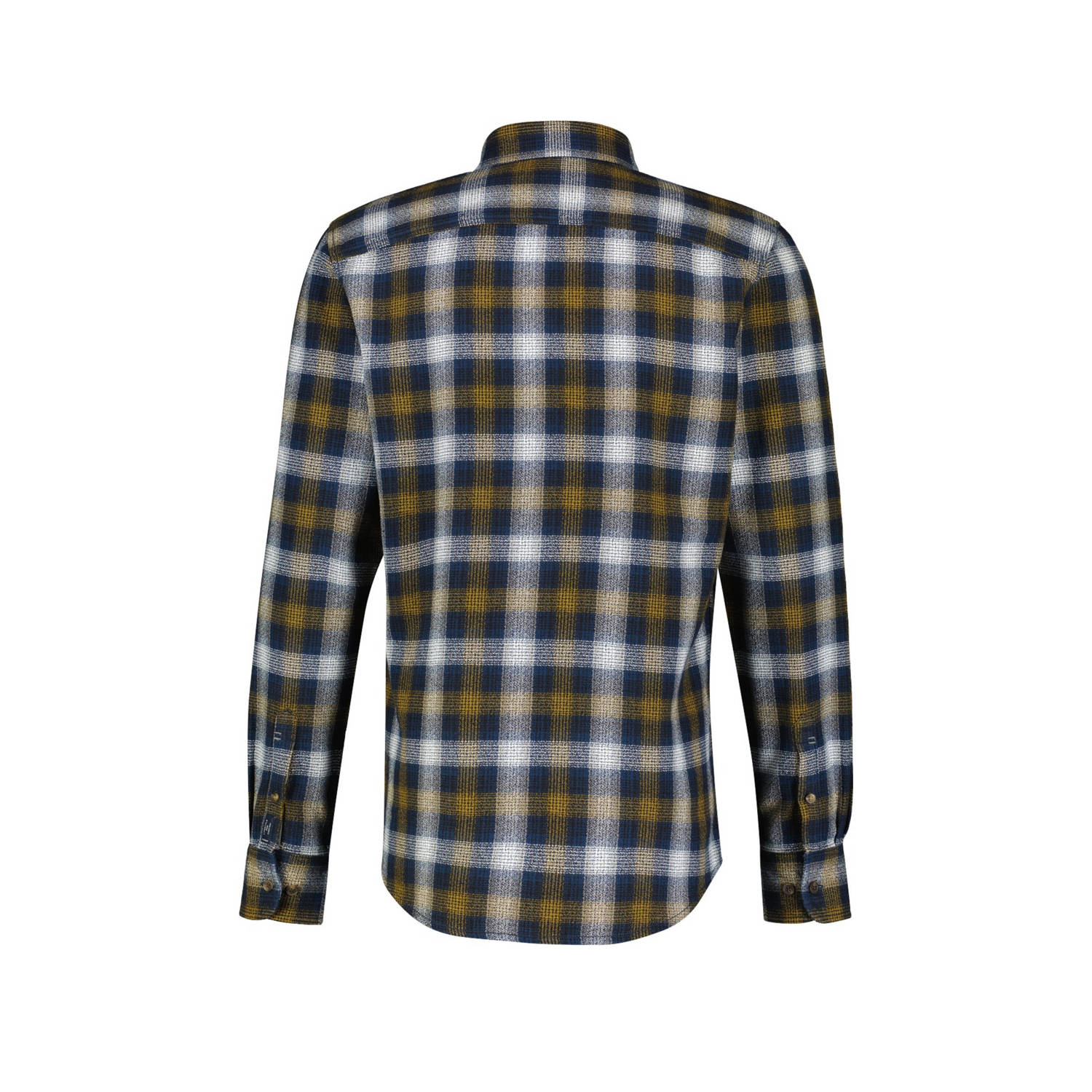 LERROS geruit regular fit overhemd deep blue