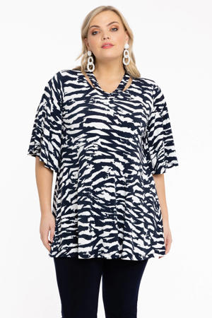 Loretta's Favourites tuniek van DOLCE travelstof donkerblauw/wit